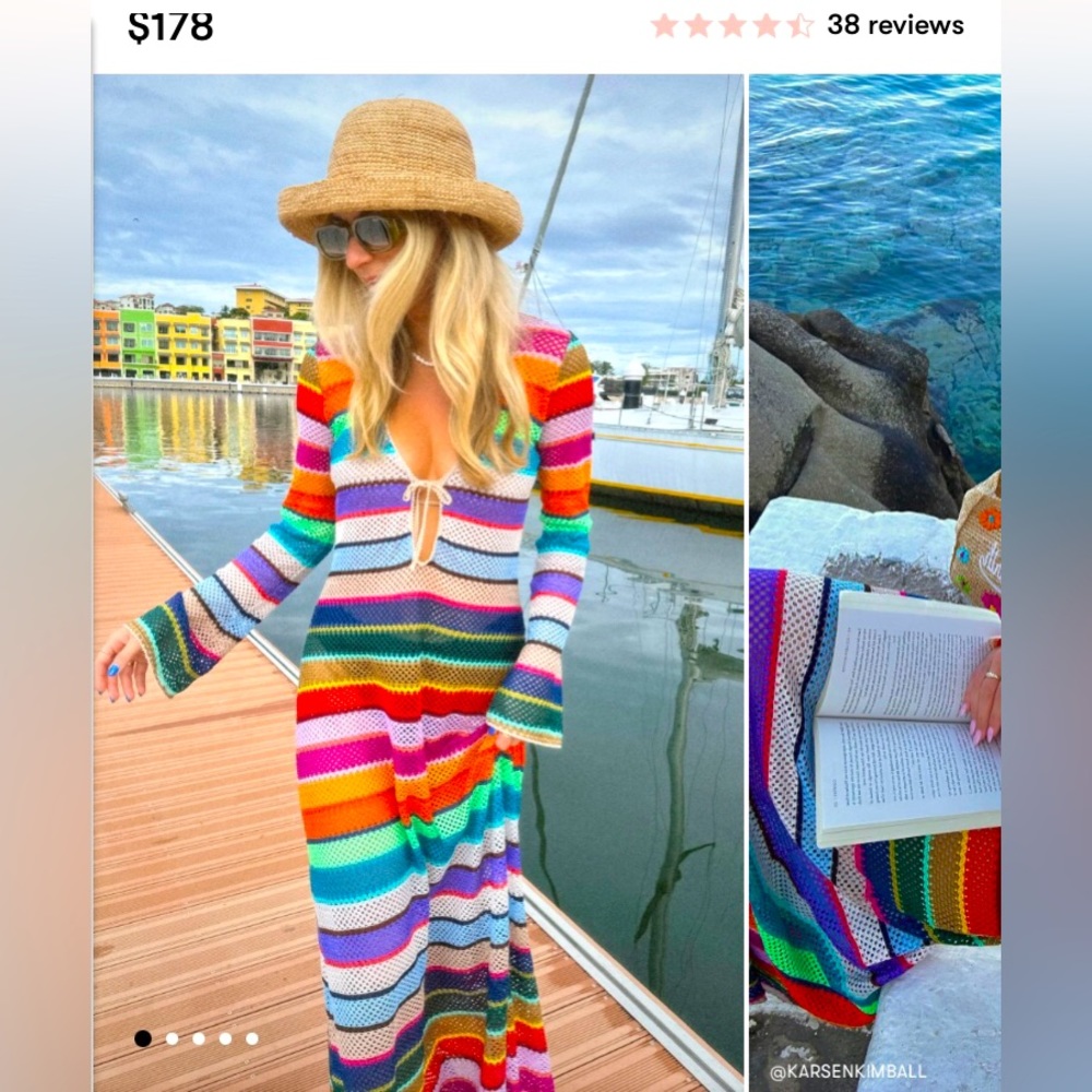 NWT Show Me Your Mumu Vacay Coverup Colorful Crochet (Medium)